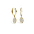 Leaf Dangle Diamond Hoops Earrings 14K Gold