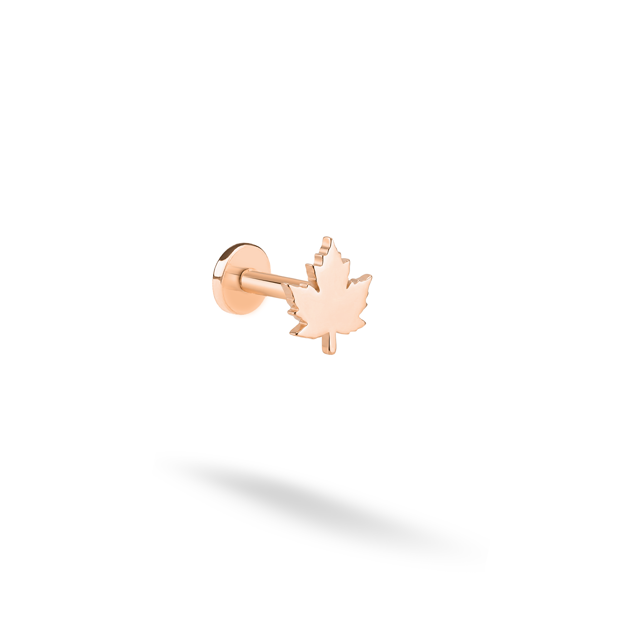 Leaf Flatback Ear Piercing 14K Gold / Silver