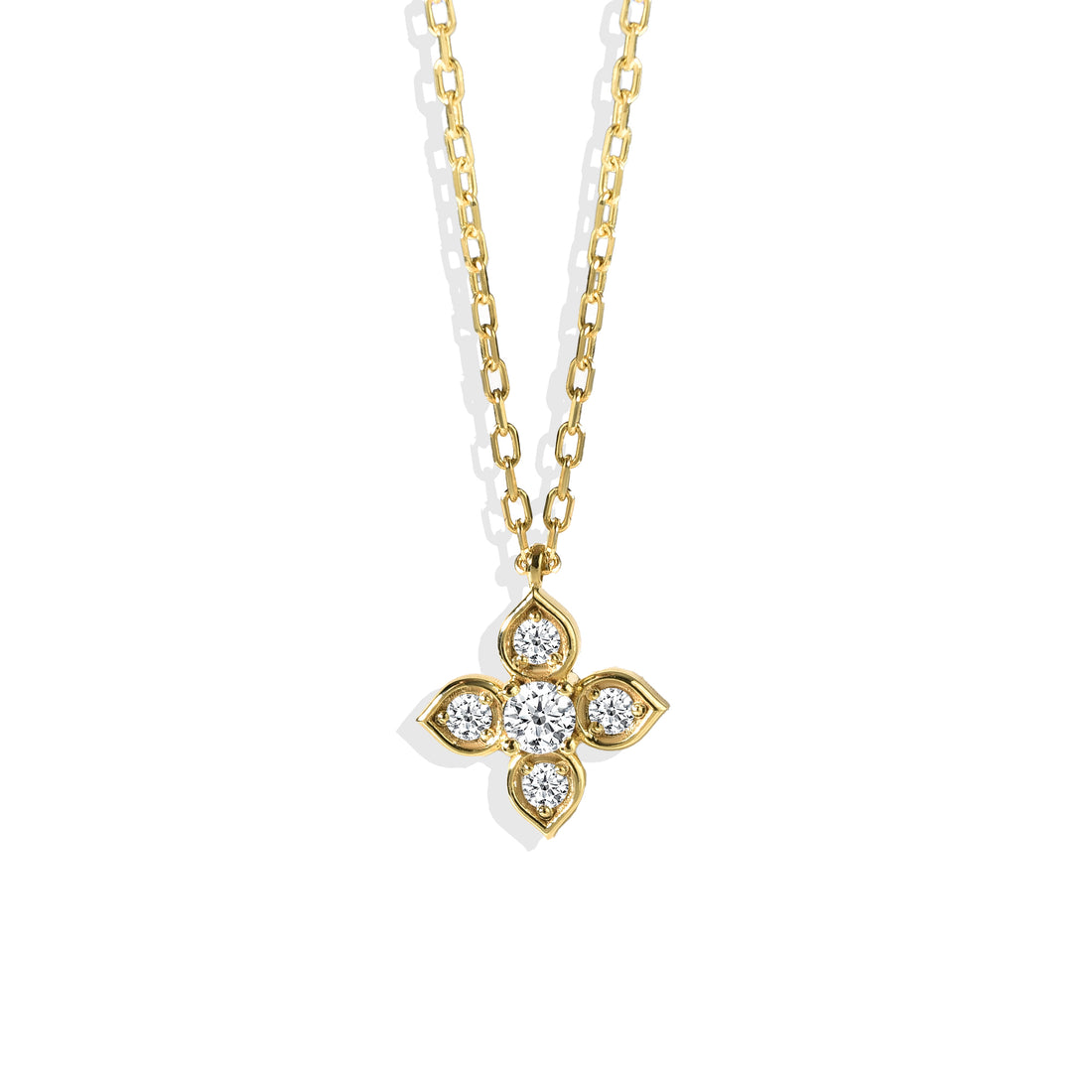 Floral Blossom Diamond Necklace 14K Gold







