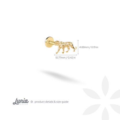 Leopard Flatback Ear Piercing 14K Gold / Silver