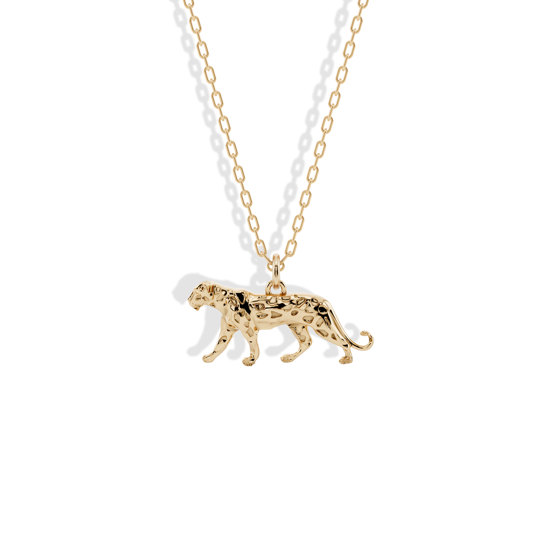 Leopard Pendant Necklace 14K Gold / Silver inspired by wild animals. A hand crafted panther necklace design for those who love bold, nature-inspired jewelry.