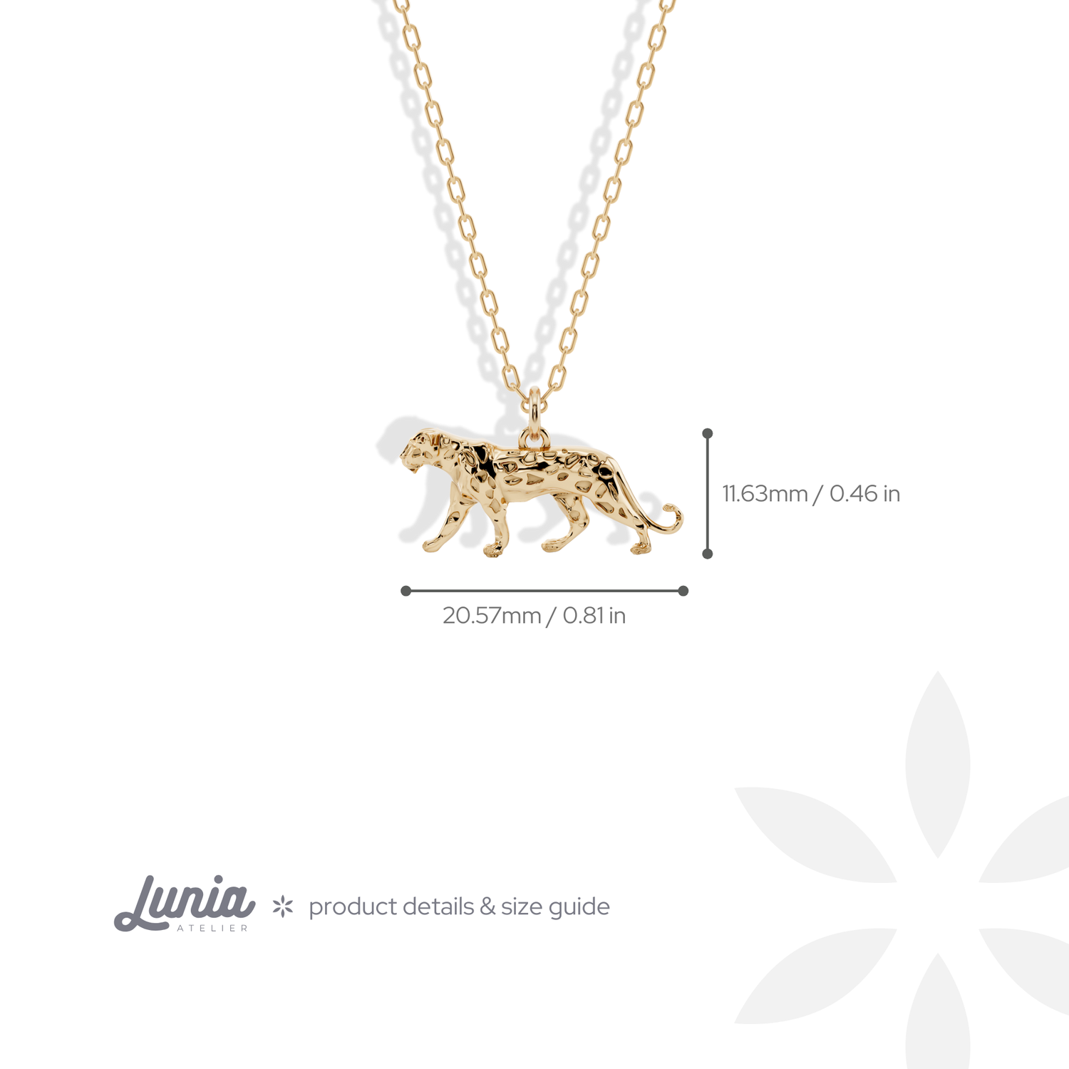 Leopard Pendant Necklace 14K Gold / Silver