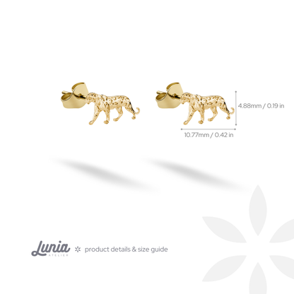 Leopard Stud Earrings 14K Gold / Silver