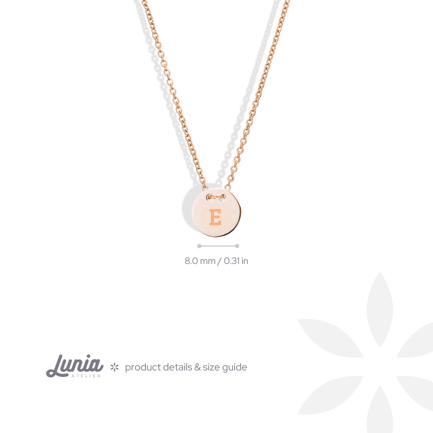 Letter Initial Charm Necklace 14K Gold