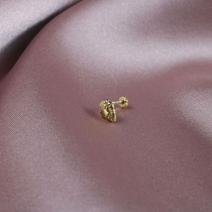 Lion Head Flatback Ear Piercing 14K Gold