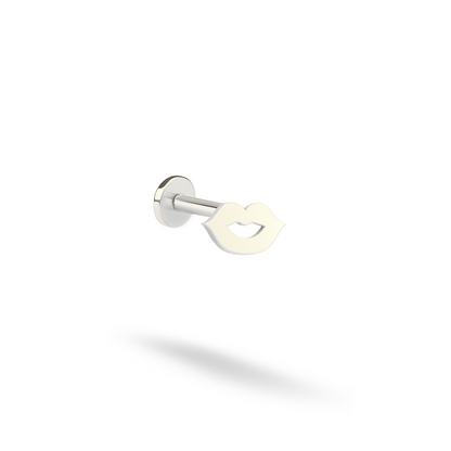 Lips Flatback Ear Piercing 14K Gold