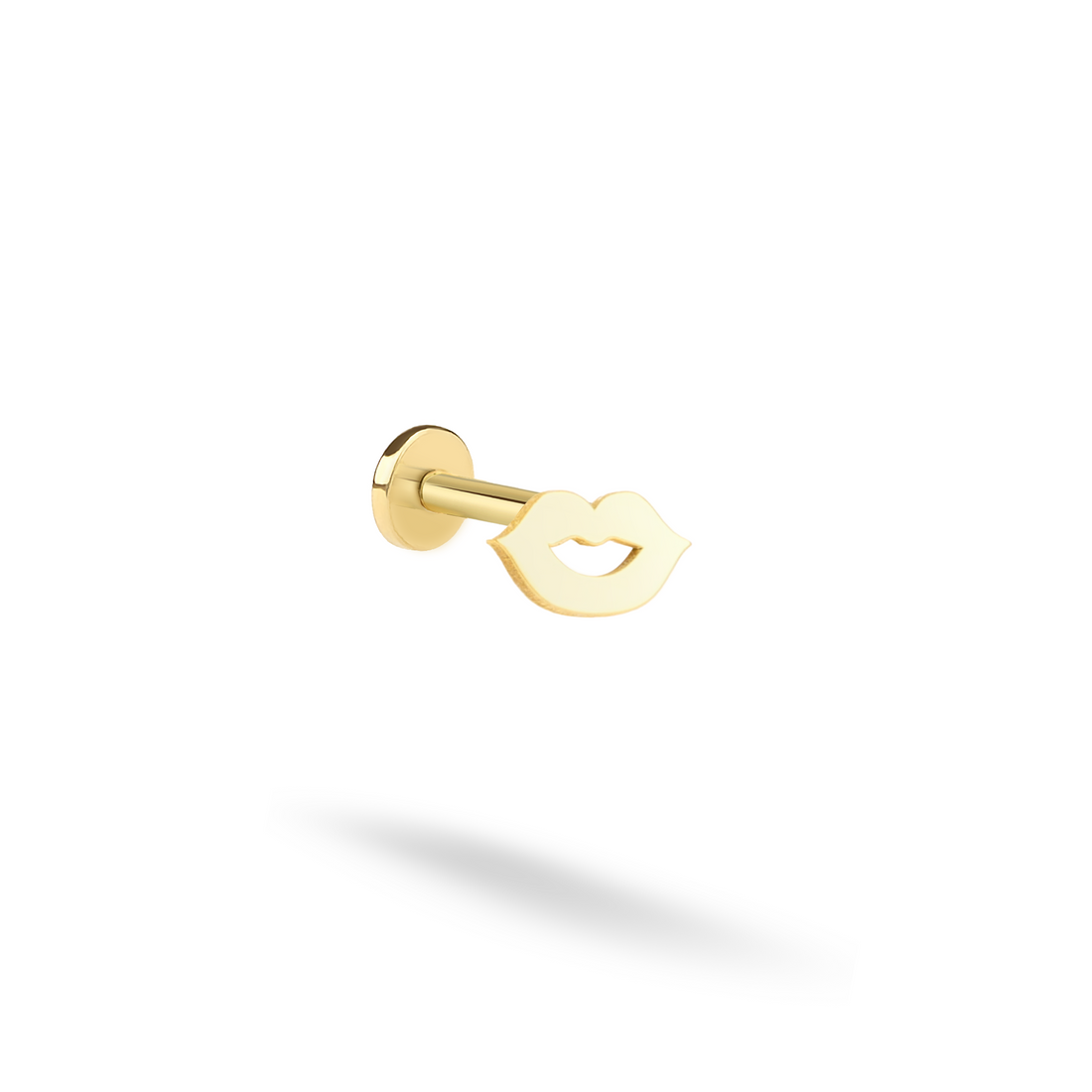 Lips Flatback Ear Piercing 14K Gold