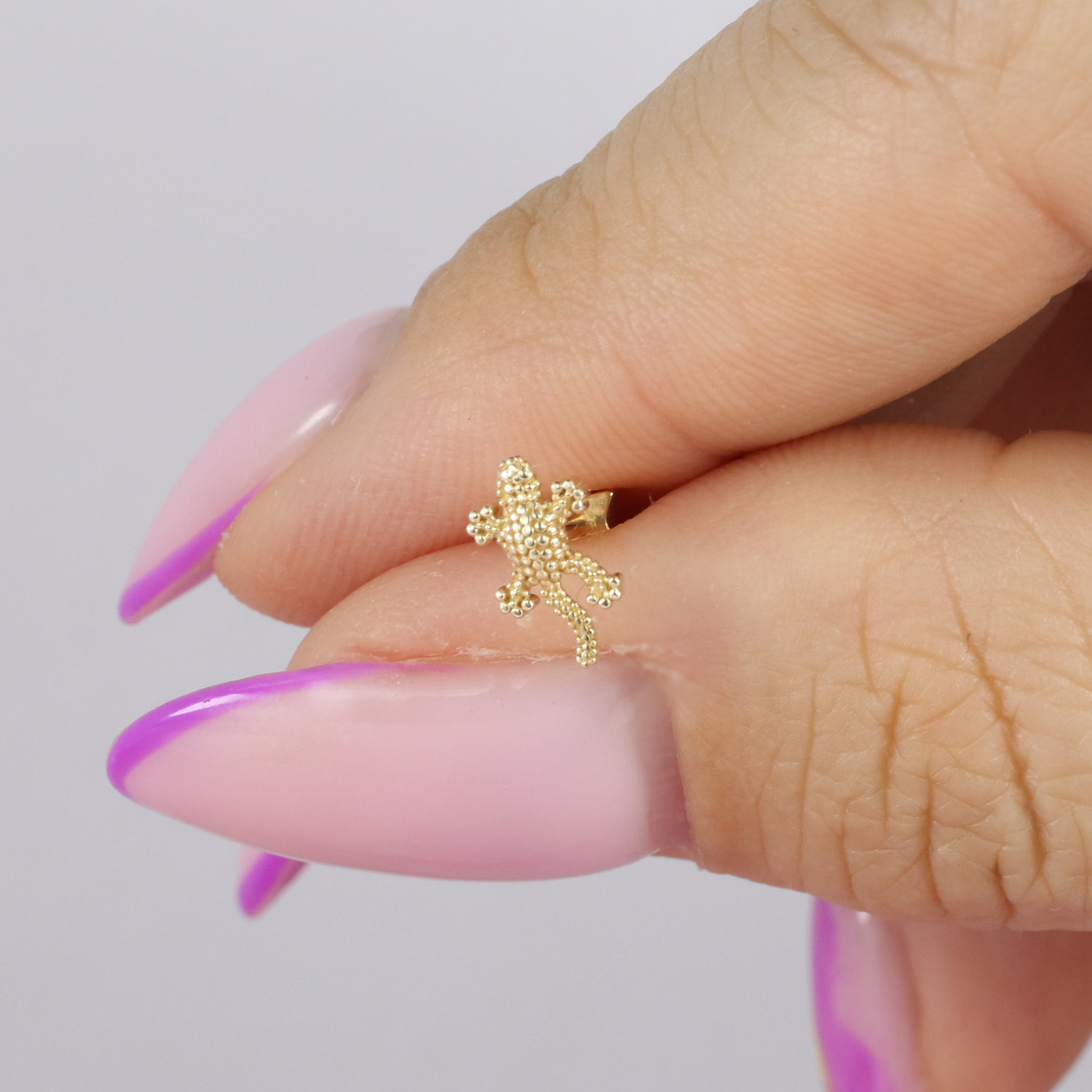 Lizard Flatback Ear Piercing 14K Gold