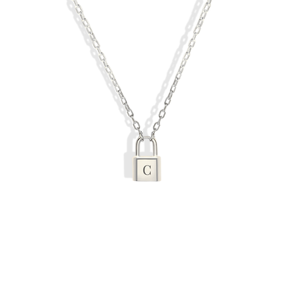 Lock Initial Custom Necklace 14K Gold