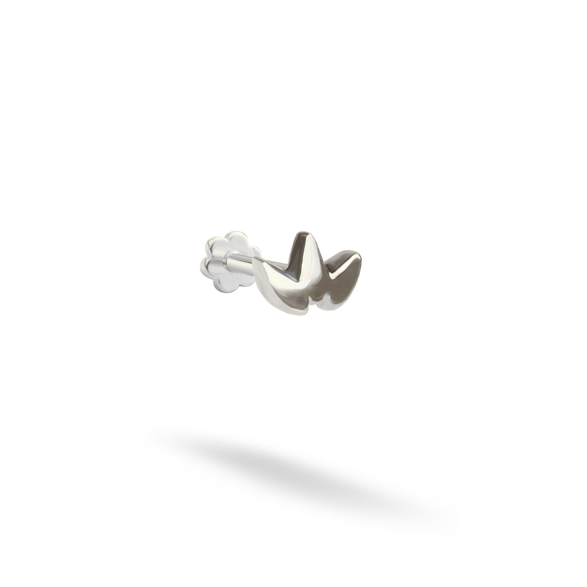 Lotus Flatback Ear Piercing 14K Gold