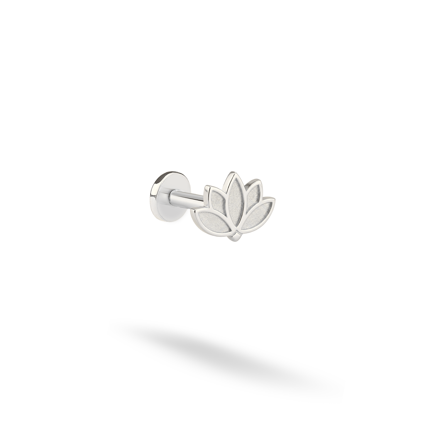 Lotus Flower Flatback Ear Piercing 14K Gold / Silver