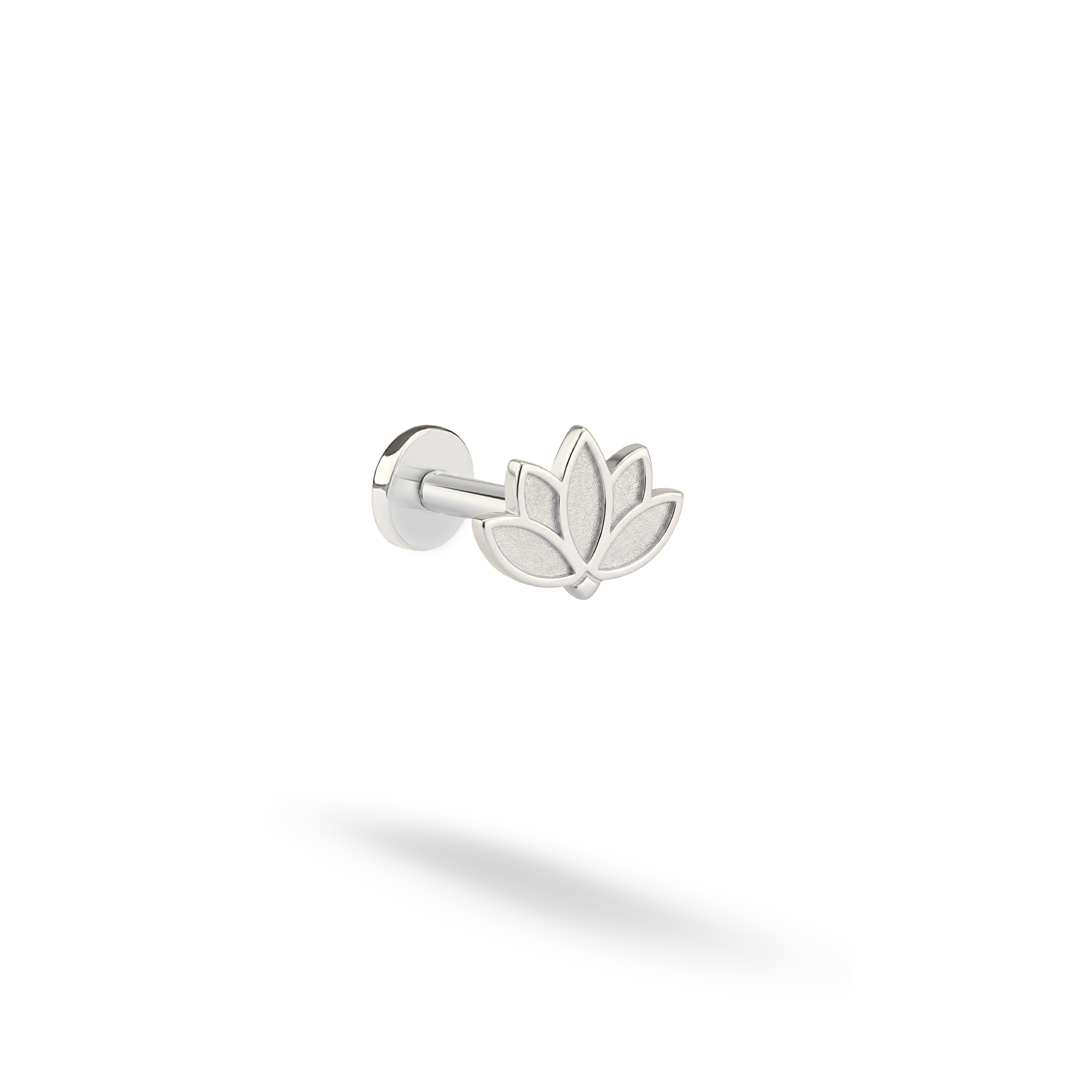 Lotus Flower Flatback Ear Piercing 14K Gold / Silver