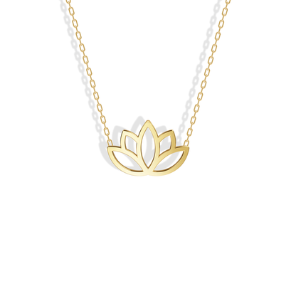 Lotus Flower Pendant Necklace 14K Gold / Silver, a delicate lotus pendant and lotus jewelry piece designed for everyday elegance and meaningful gifting.
