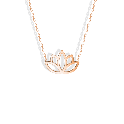 Lotus Flower Pendant Necklace 14K Gold / Silver