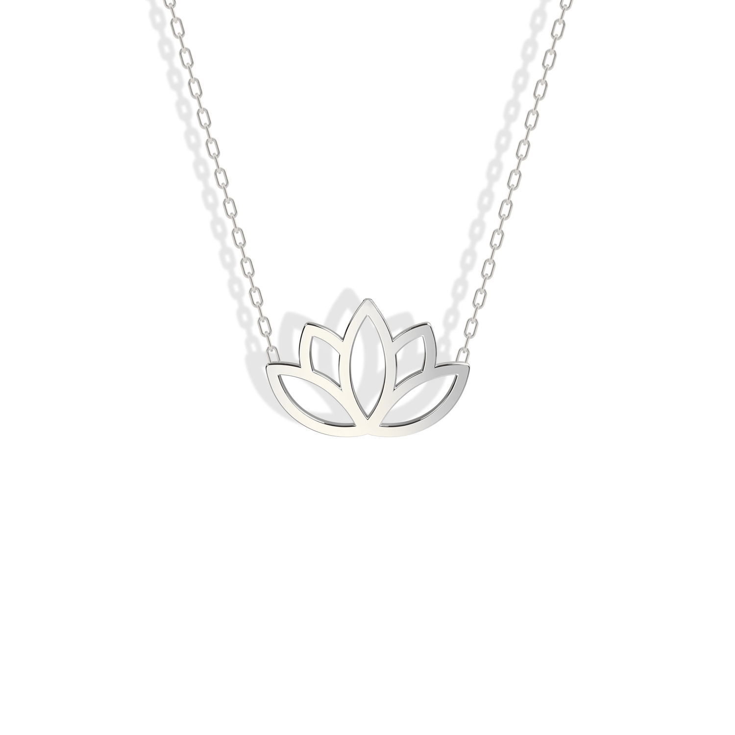Lotus Flower Pendant Necklace 14K Gold / Silver
