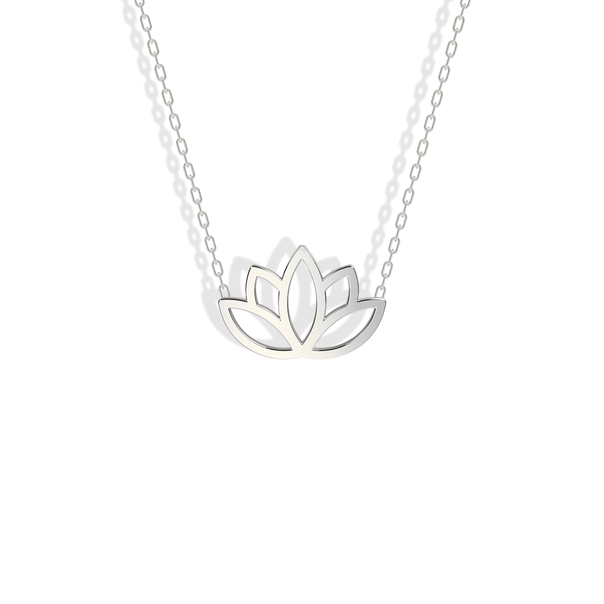 Lotus Flower Pendant Necklace 14K Gold / Silver
