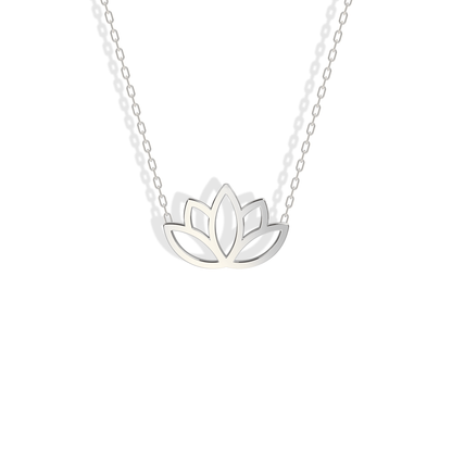 Lotus Flower Pendant Necklace 14K Gold / Silver