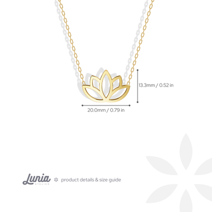 Lotus Flower Pendant Necklace 14K Gold / Silver