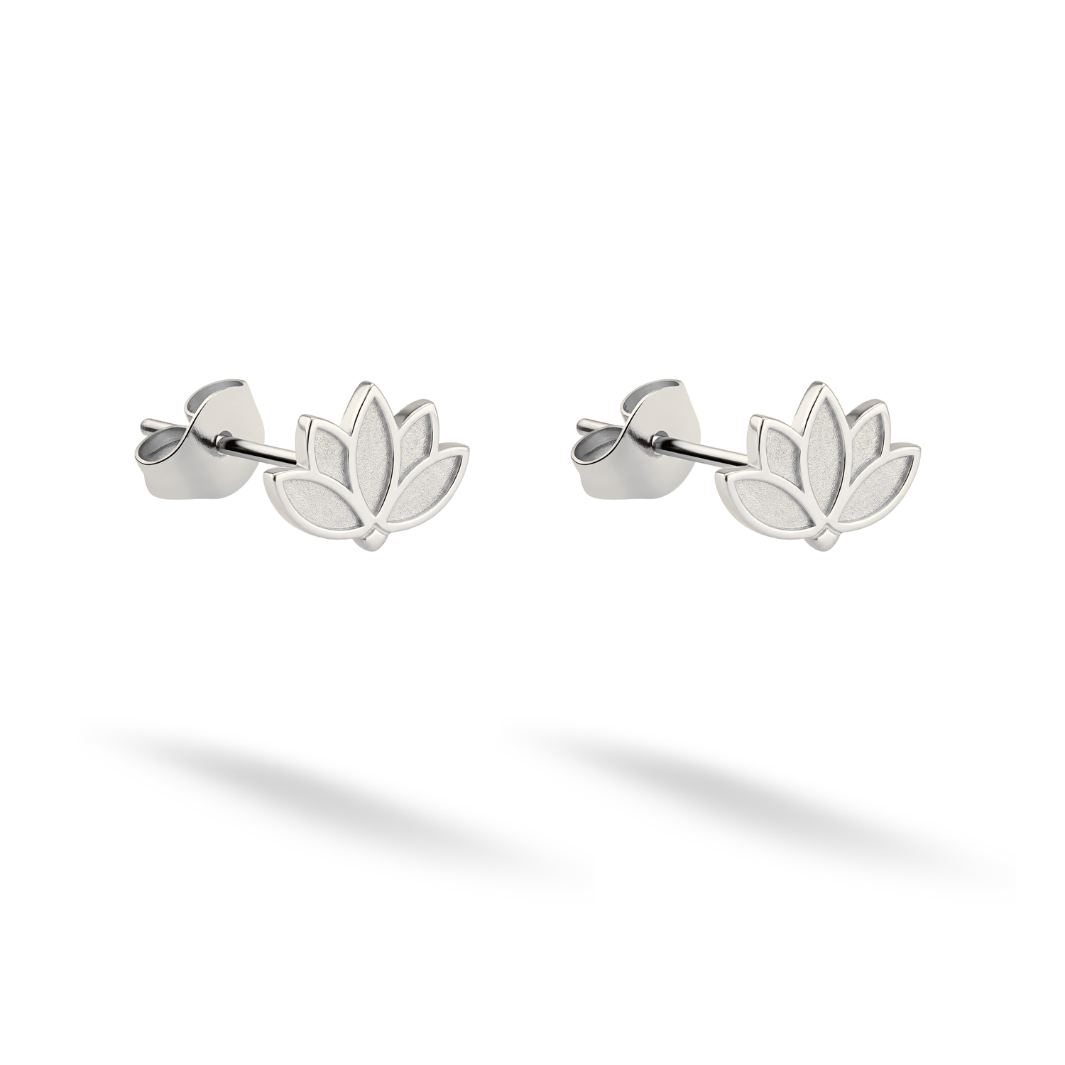 Lotus Flower Stud Earrings 14K Gold / Silver