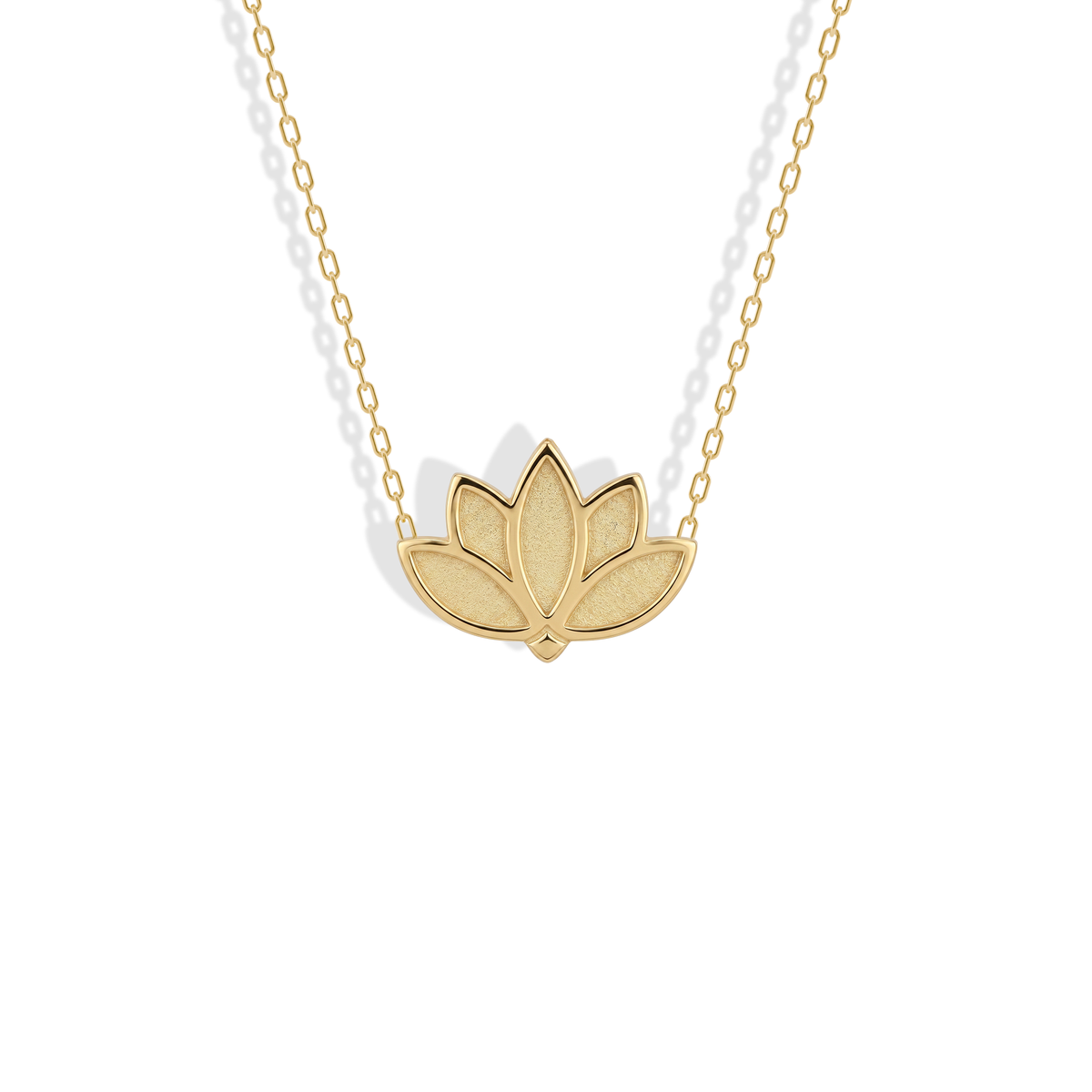 Lotus Textured Pendant Necklace in 14K Gold / Silver, a delicate gold pendant crafted for lovers of fine jewelry, dainty jewelry, and unique style.