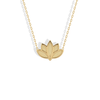 Lotus Textured Pendant Necklace in 14K Gold / Silver, a delicate gold pendant crafted for lovers of fine jewelry, dainty jewelry, and unique style.