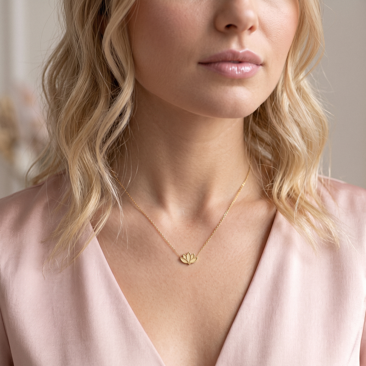 Lotus Textured Pendant Necklace in 14K Gold / Silver, a delicate gold pendant crafted for lovers of fine jewelry, dainty jewelry, and unique style.