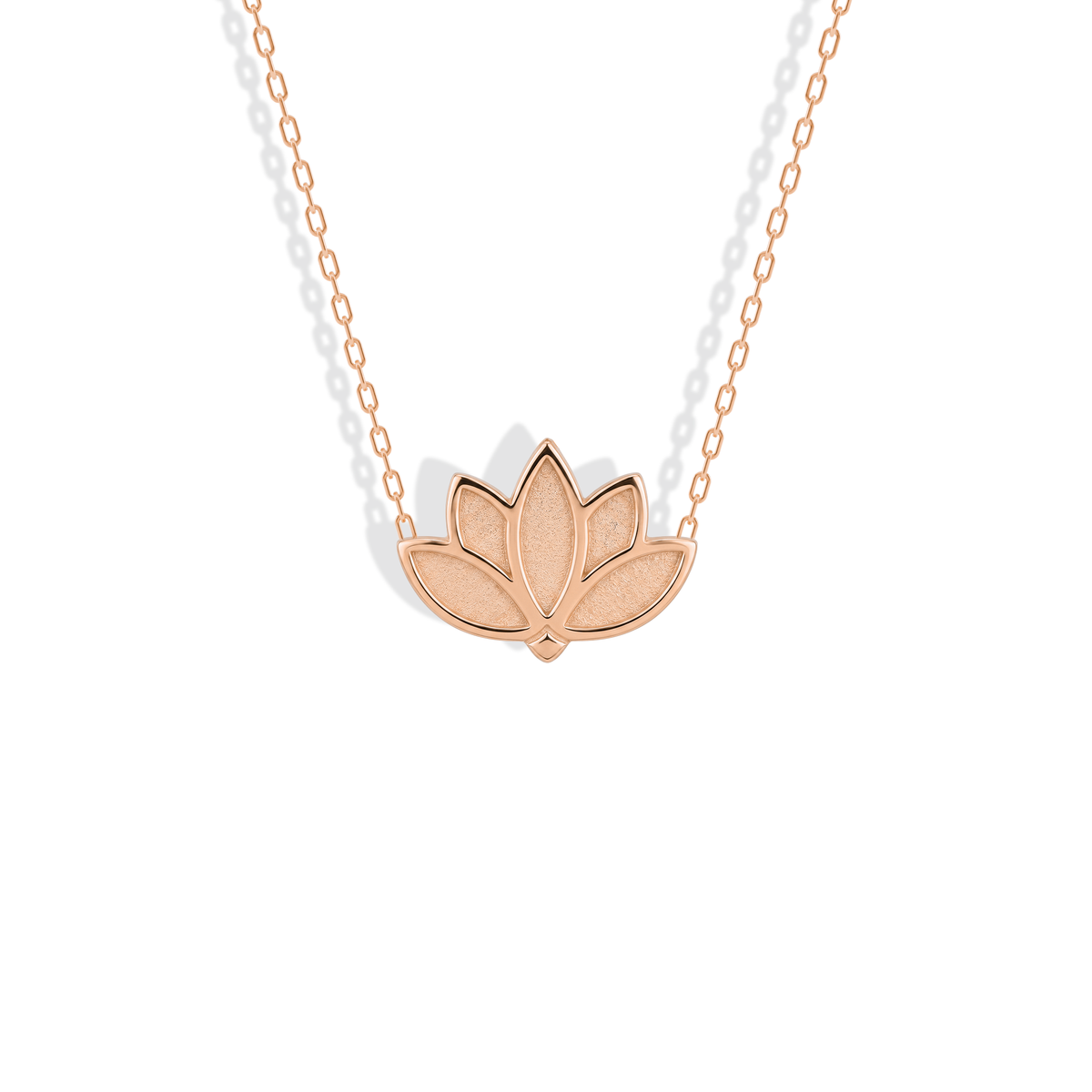 Lotus Textured Pendant Necklace 14K Gold / Silver