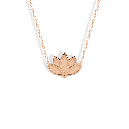 Lotus Textured Pendant Necklace 14K Gold / Silver