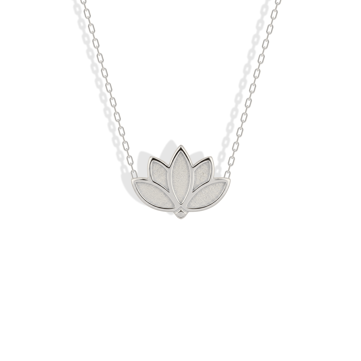 Lotus Textured Pendant Necklace 14K Gold / Silver