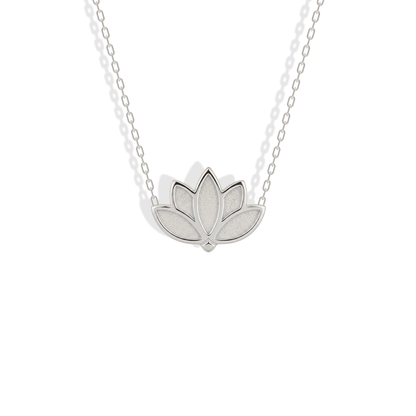 Lotus Textured Pendant Necklace 14K Gold / Silver