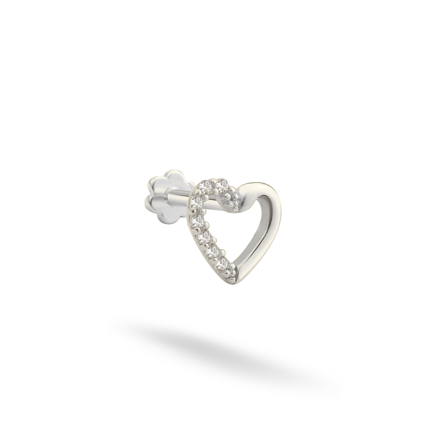 Love Glow Cloud Flatback Ear Piercing 14K Gold with CZ Stone
