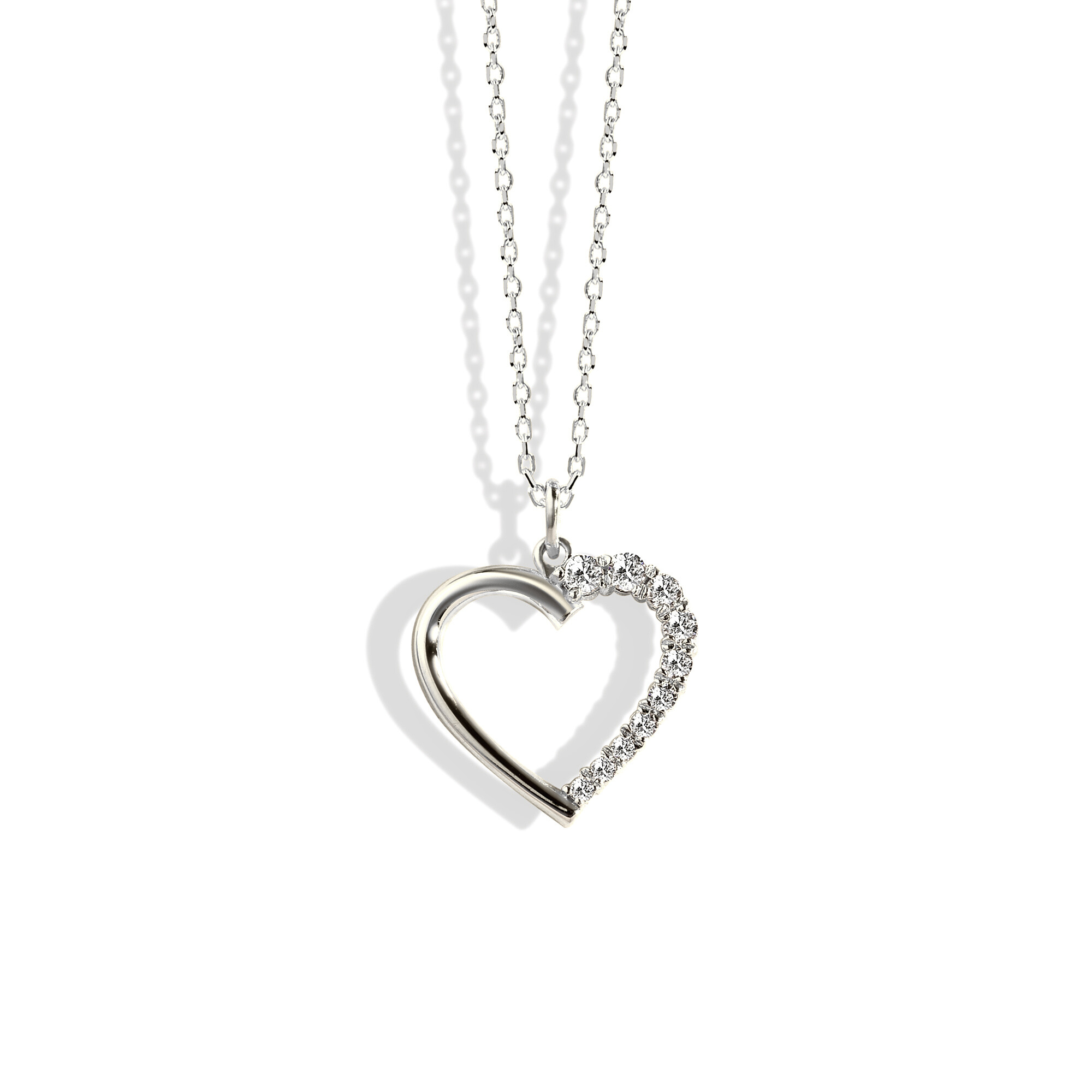 Love Heart Diamond Necklace 14K Gold