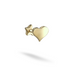 Love Heart Flatback Ear Piercing 14K Gold