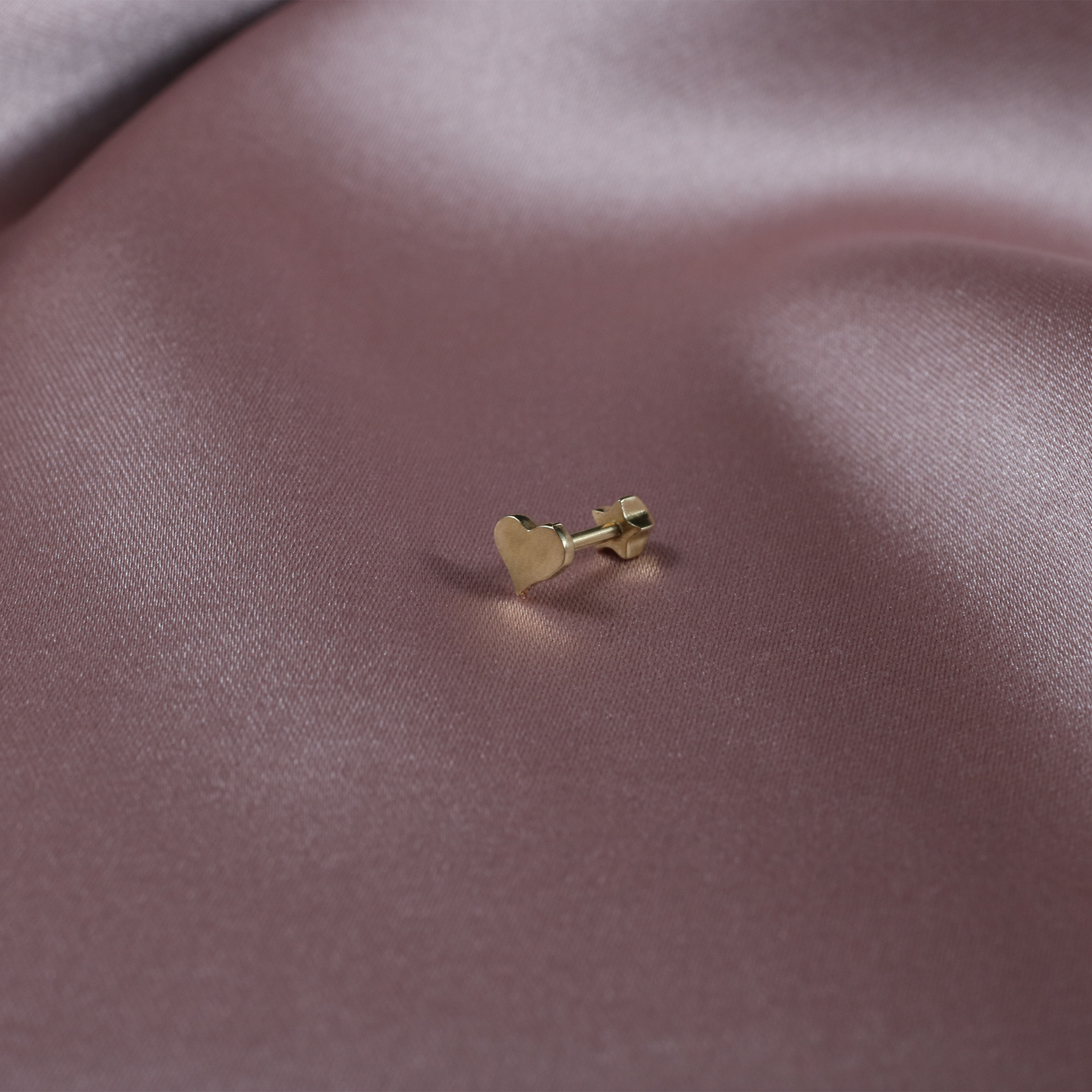14K Gold Love Heart Back Ear Piercing