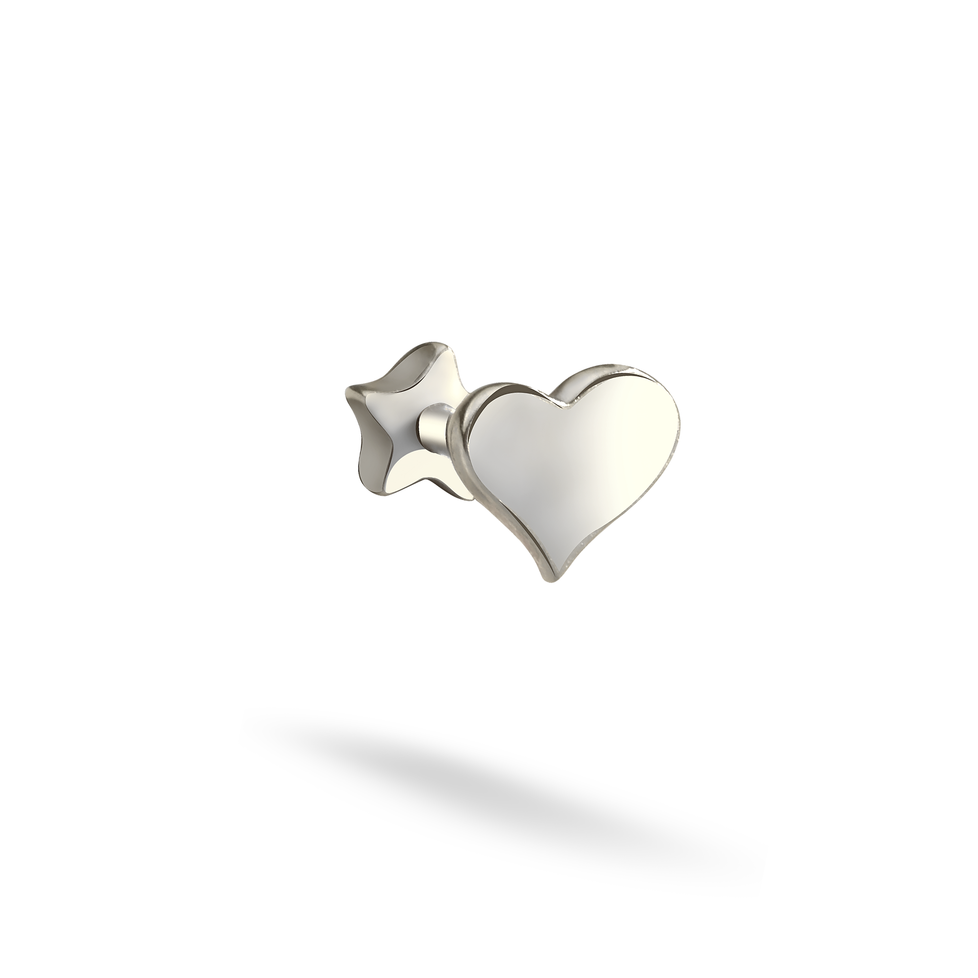 Love Heart Flatback Ear Piercing 14K Gold