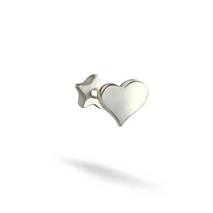 Love Heart Flatback Ear Piercing 14K Gold