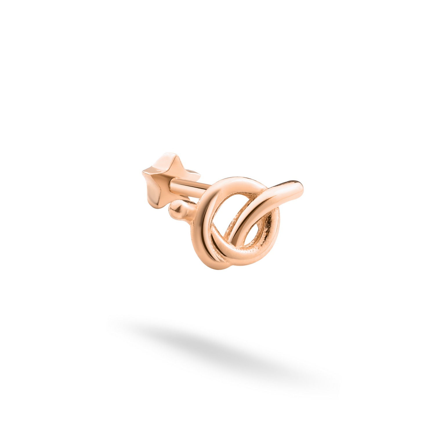 Love Knot Flatback Ear Piercing 14K Gold