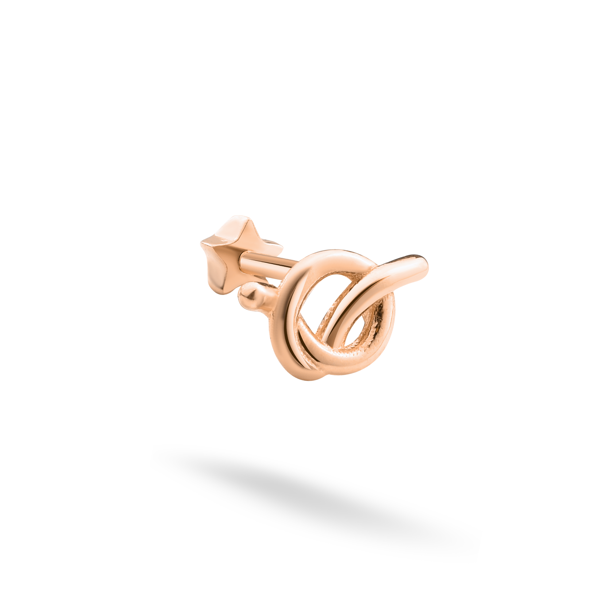Love Knot Flatback Ear Piercing 14K Gold