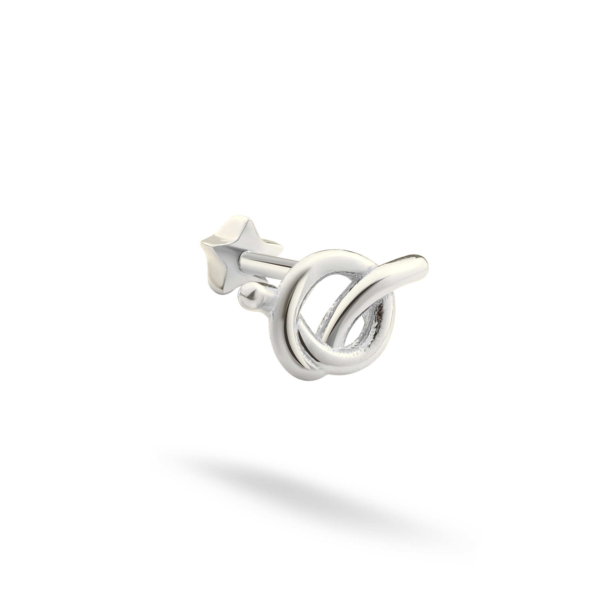 Love Knot Flatback Ear Piercing 14K Gold