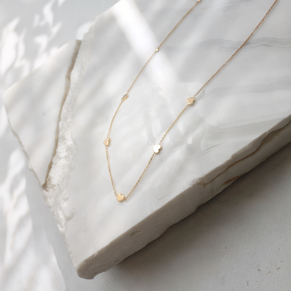 Love Mini Heart Chain Necklace 14K Gold