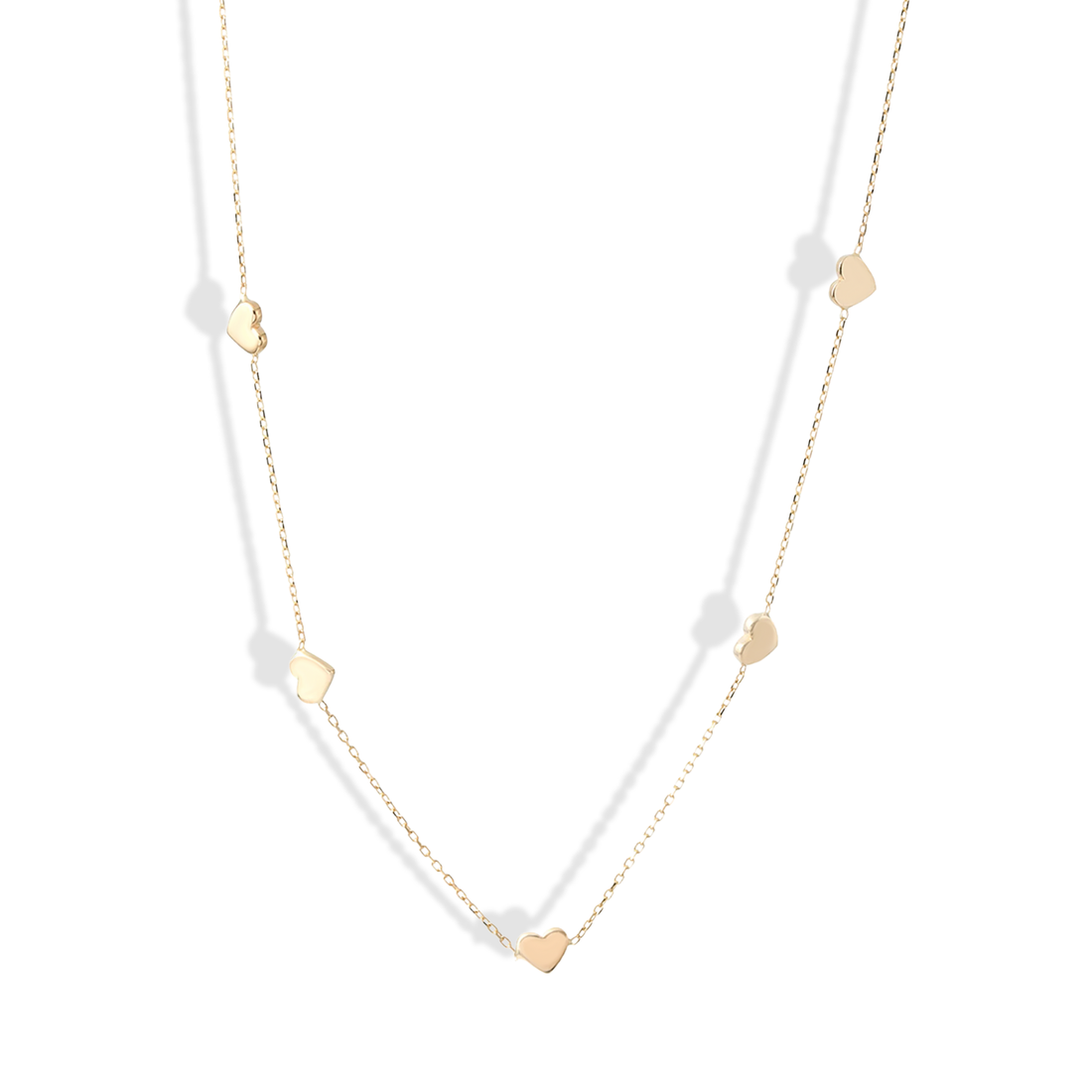 14K Gold Mini Heart Love Chain Necklace