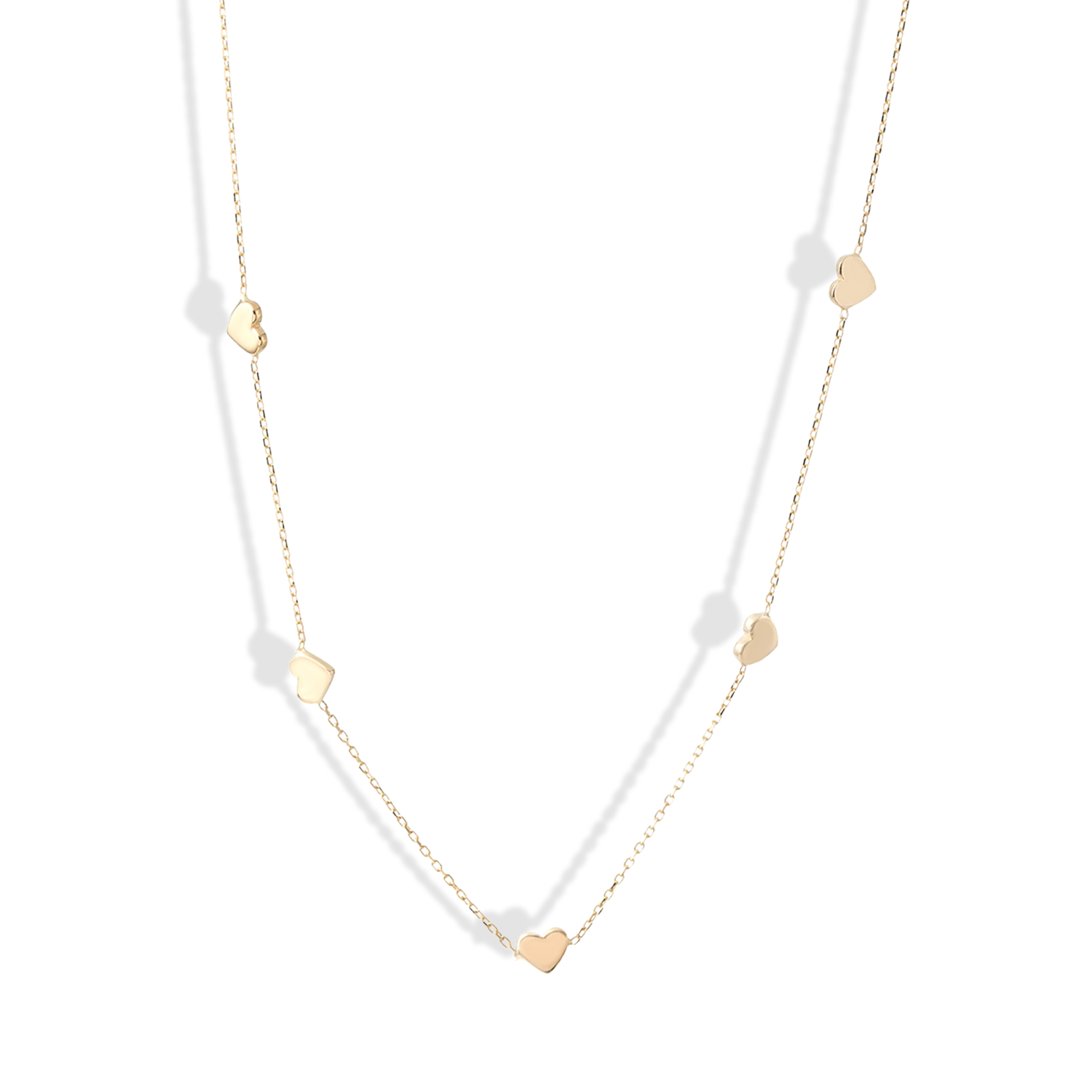 14K Gold Mini Heart Love Chain Necklace