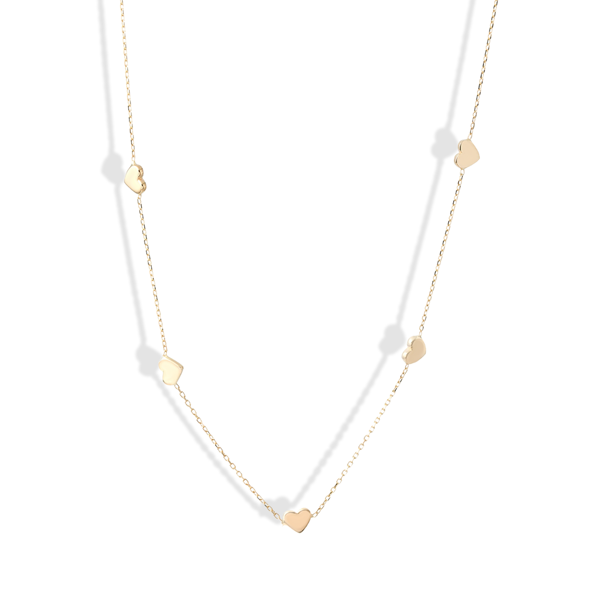 14K Gold Mini Heart Love Chain Necklace