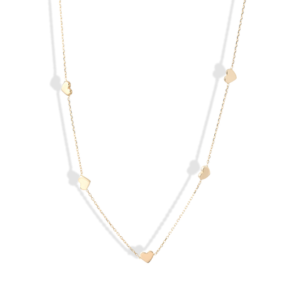 14K Gold Mini Heart Love Chain Necklace