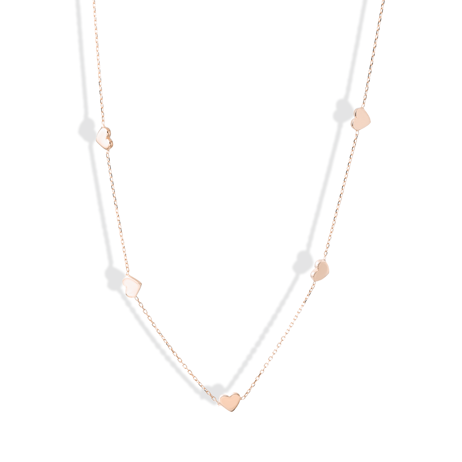 Love Mini Heart Chain Necklace 14K Gold