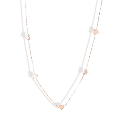 Love Mini Heart Chain Necklace 14K Gold