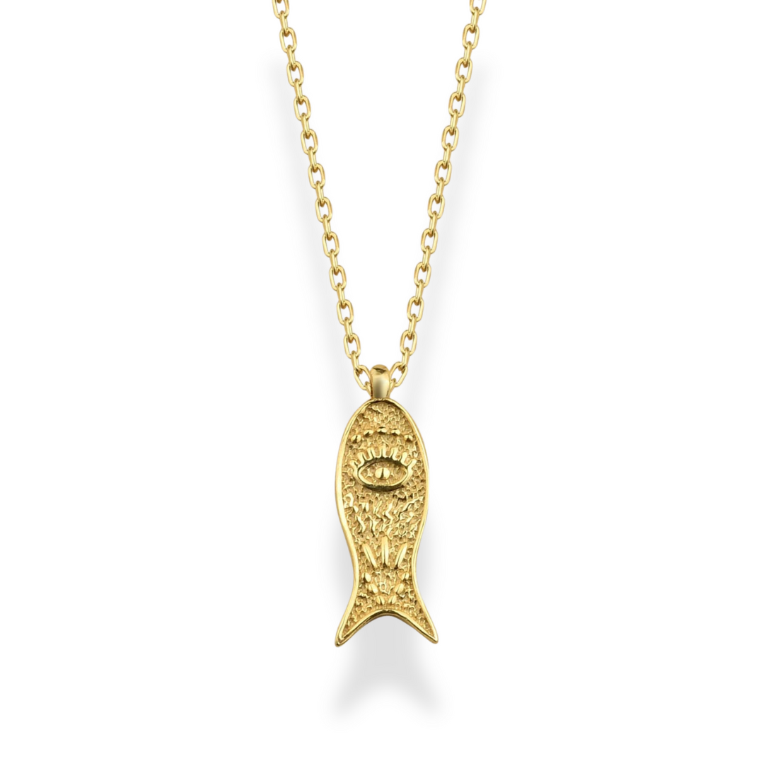 Lucky Fish Design Necklace 14k Gold