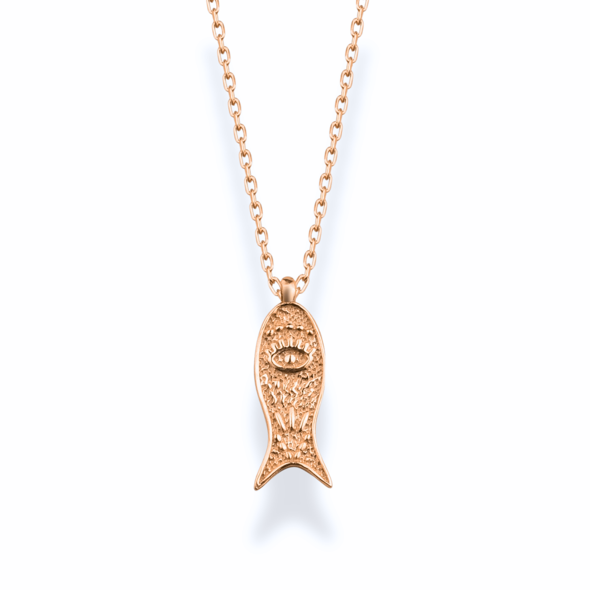 Lucky Fish Design Necklace 14k Gold