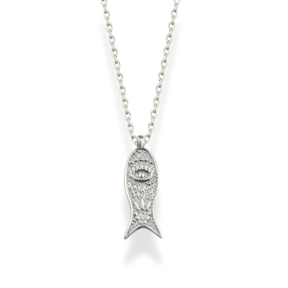Lucky Fish Design Necklace 14k Gold