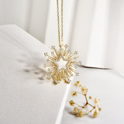 Luminous Star Diamond Necklace 14K Gold